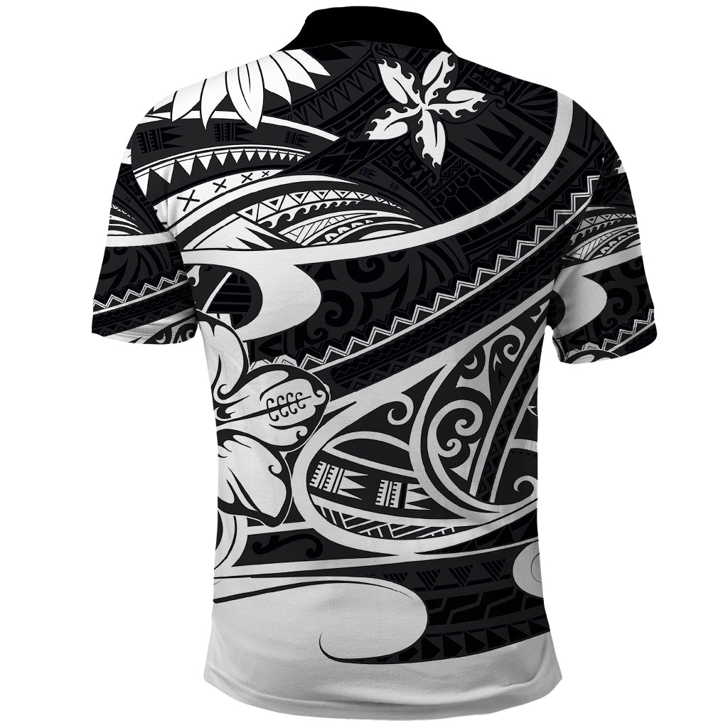 Polynesian Tribal Polo Shirt Black