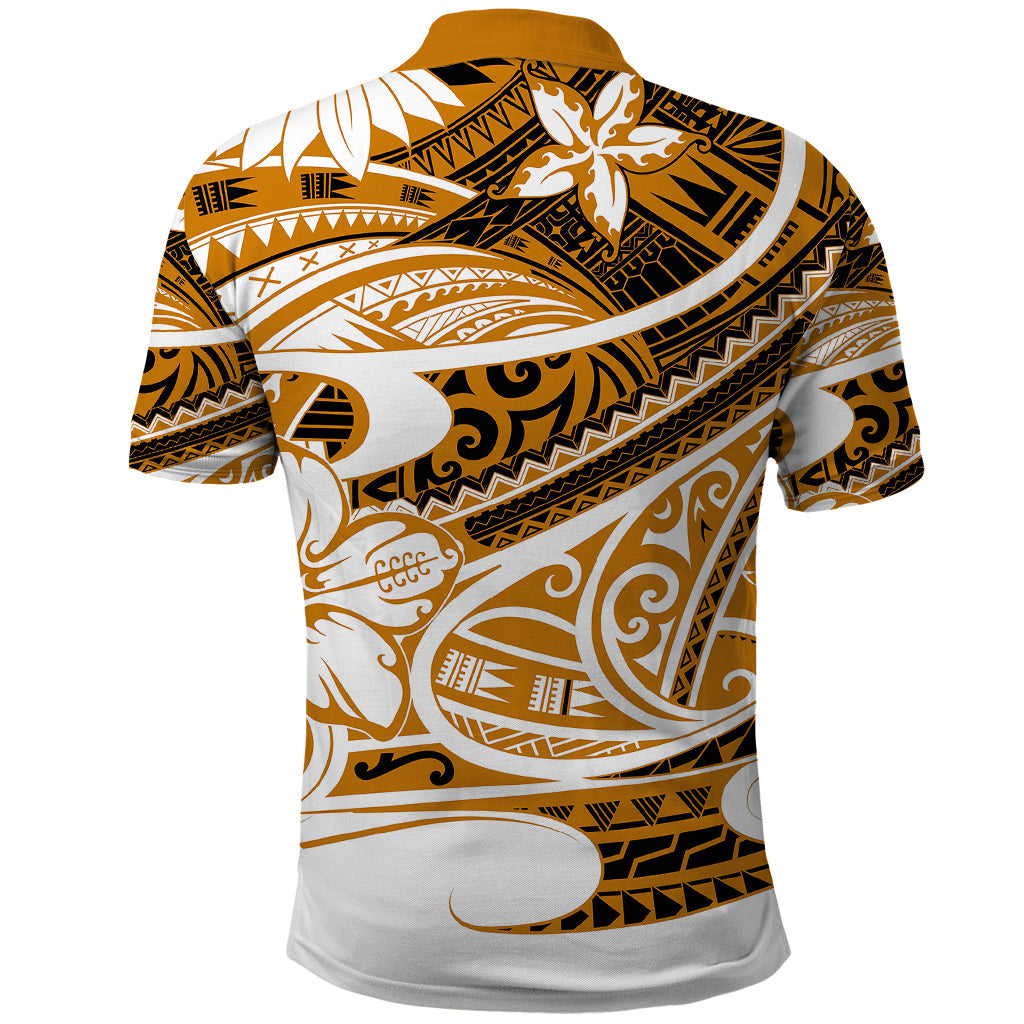 Polynesian Tribal Polo Shirt Gold