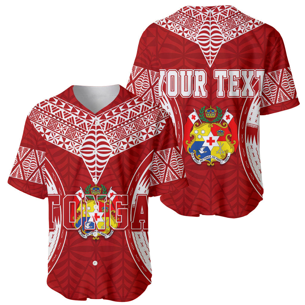 Personalised Tonga Independence Day Baseball Jersey Kupesi Pattern Mix Style