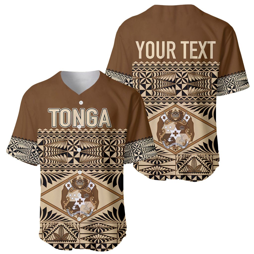 Personalised Tonga Independence Day Baseball Jersey Ngatu Tapa Style