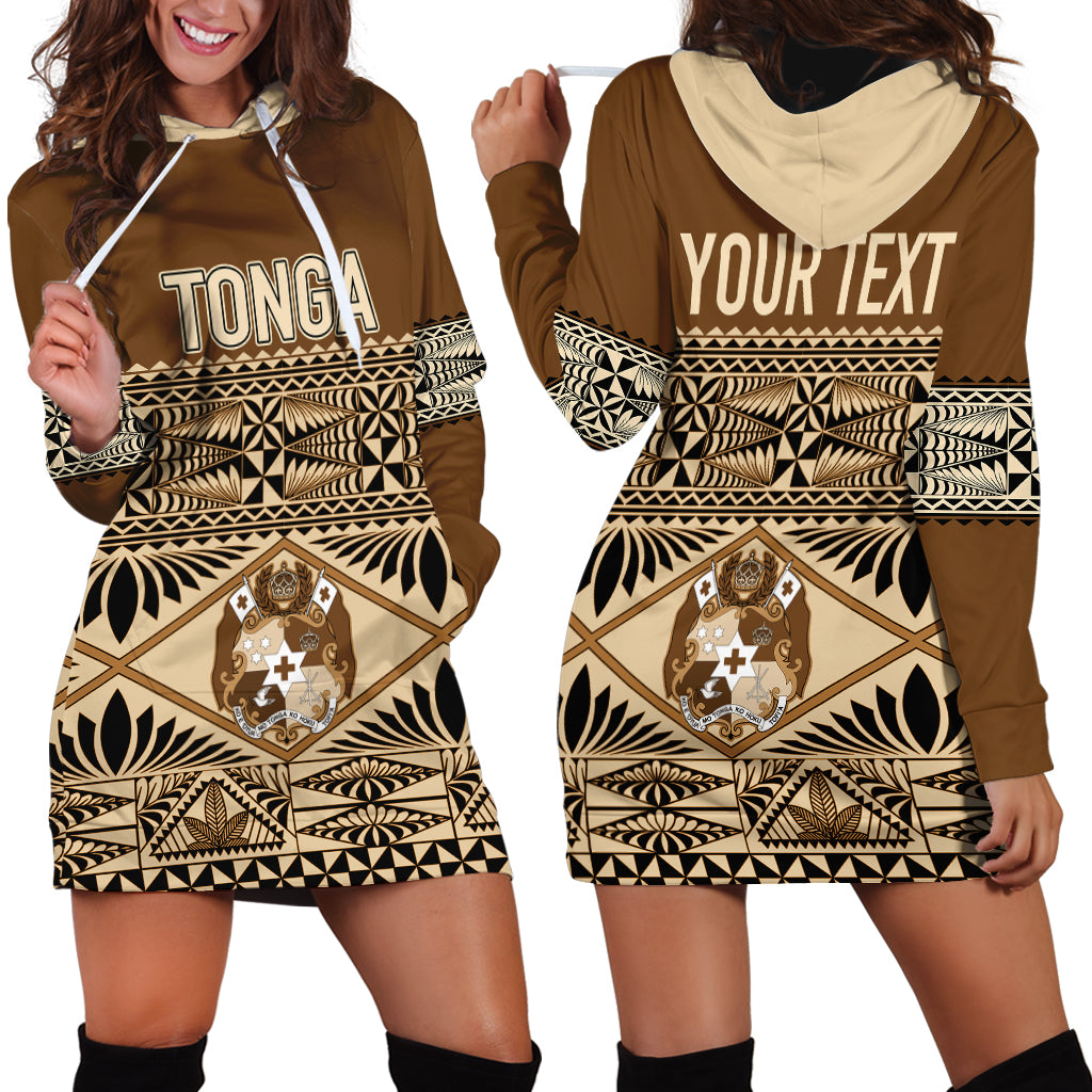 Personalised Tonga Independence Day Hoodie Dress Ngatu Tapa Style