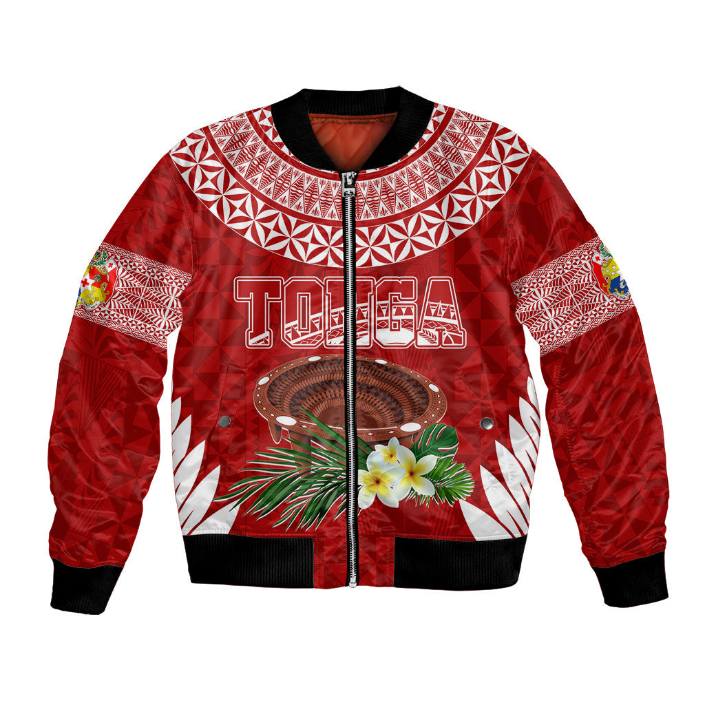 Tonga Independence Day Bomber Jacket Kumete Kava Bowl With Plumeria