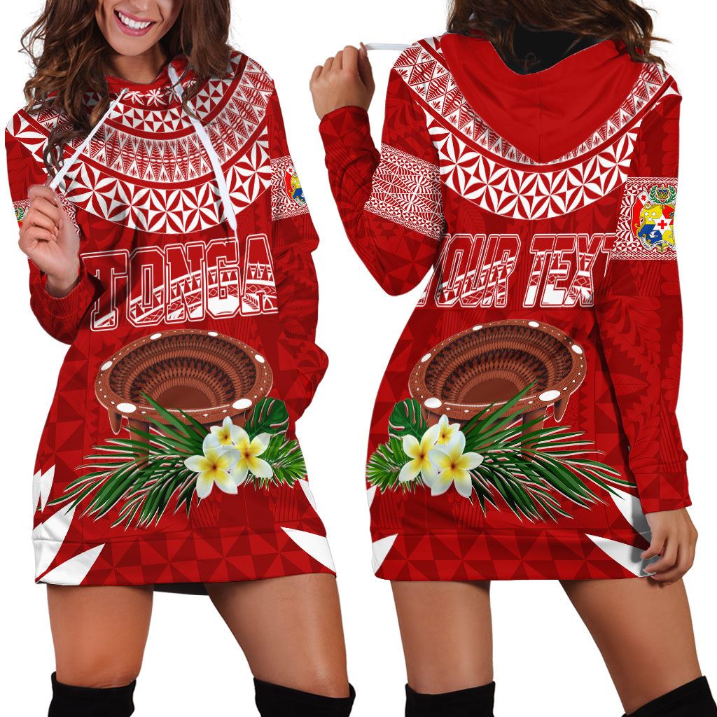 Personalised Tonga Independence Day Hoodie Dress Kumete Kava Bowl With Plumeria