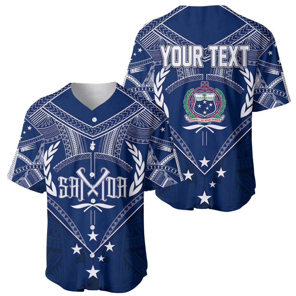Personalised Samoa Independence Day Baseball Jersey Chest Tattoo Symbolic Style