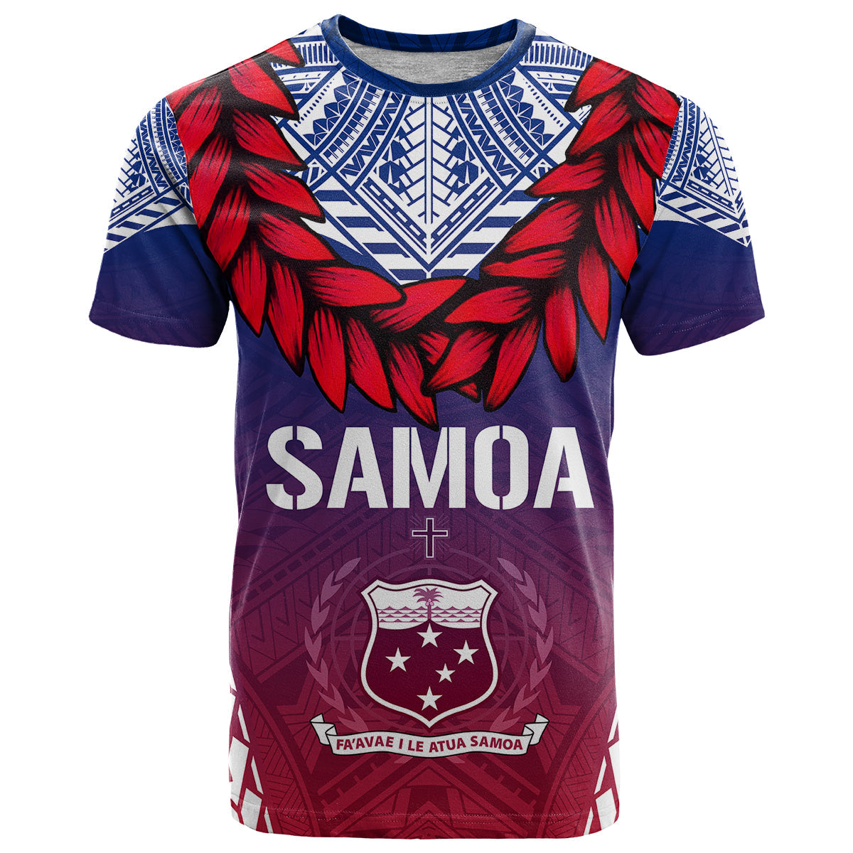 Personalised Samoa Independence Day T Shirt Ula Fala Gradient Color