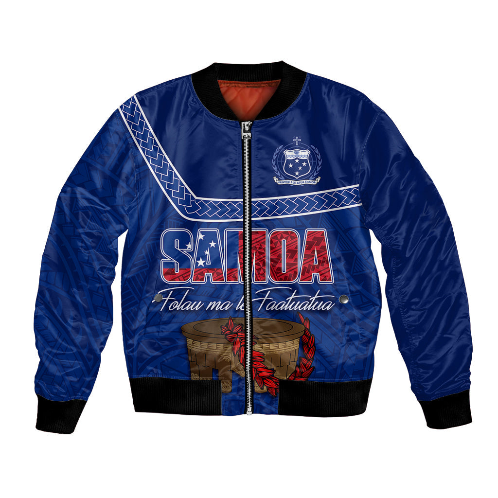 Samoa Independence Day Bomber Jacket Kava And Ula Fala Sail With Faith