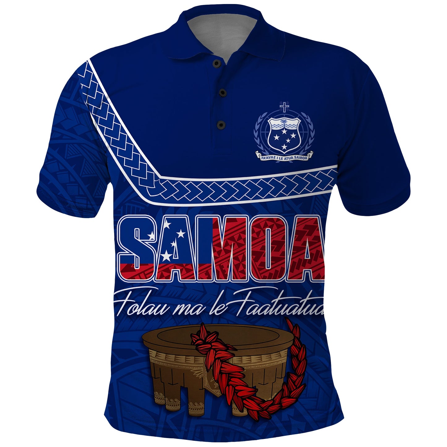 Personalised Samoa Independence Day Polo Shirt Kava And Ula Fala - Sail With Faith