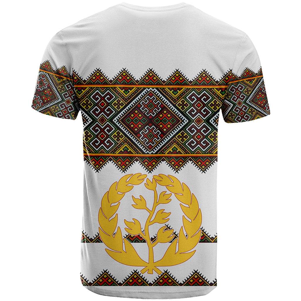 Eritrea T Shirt Tilet Mix Eritrean Cross White