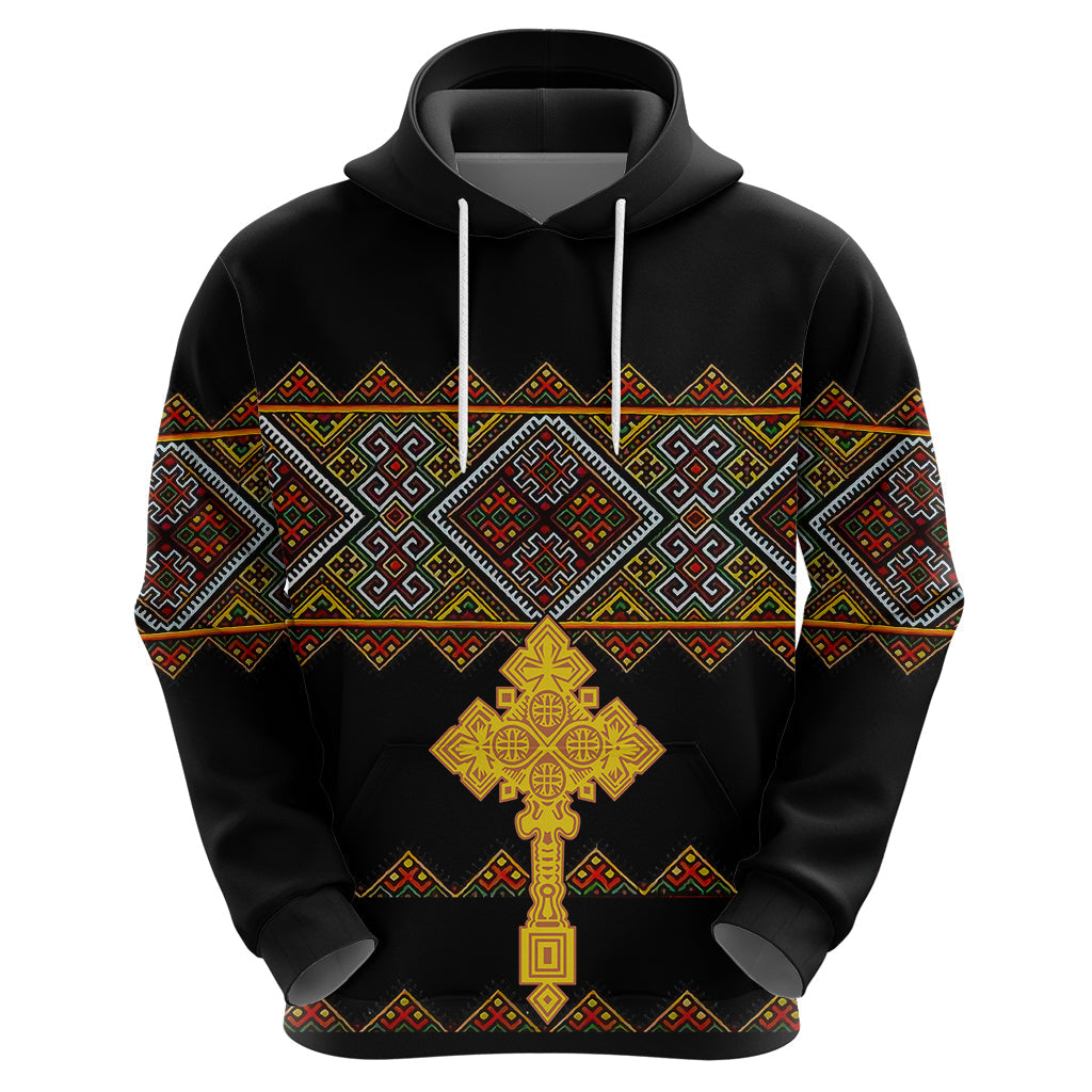 Eritrea Hoodie Tilet Mix Eritrean Cross Black