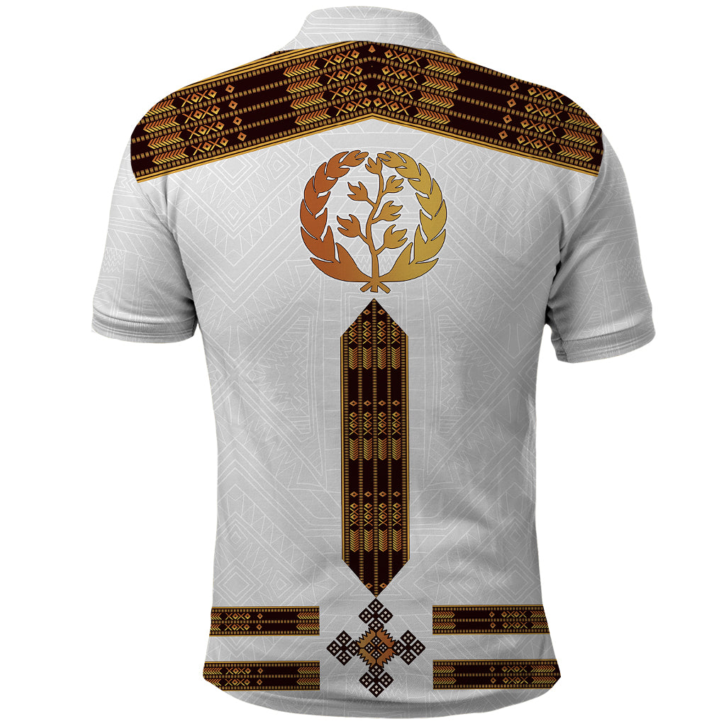 Eritrea Polo Shirt Tilet Habesha Style White