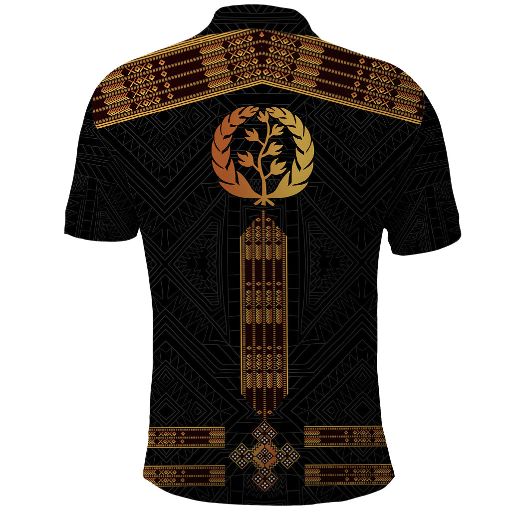 Eritrea Polo Shirt Tilet Habesha Style Black