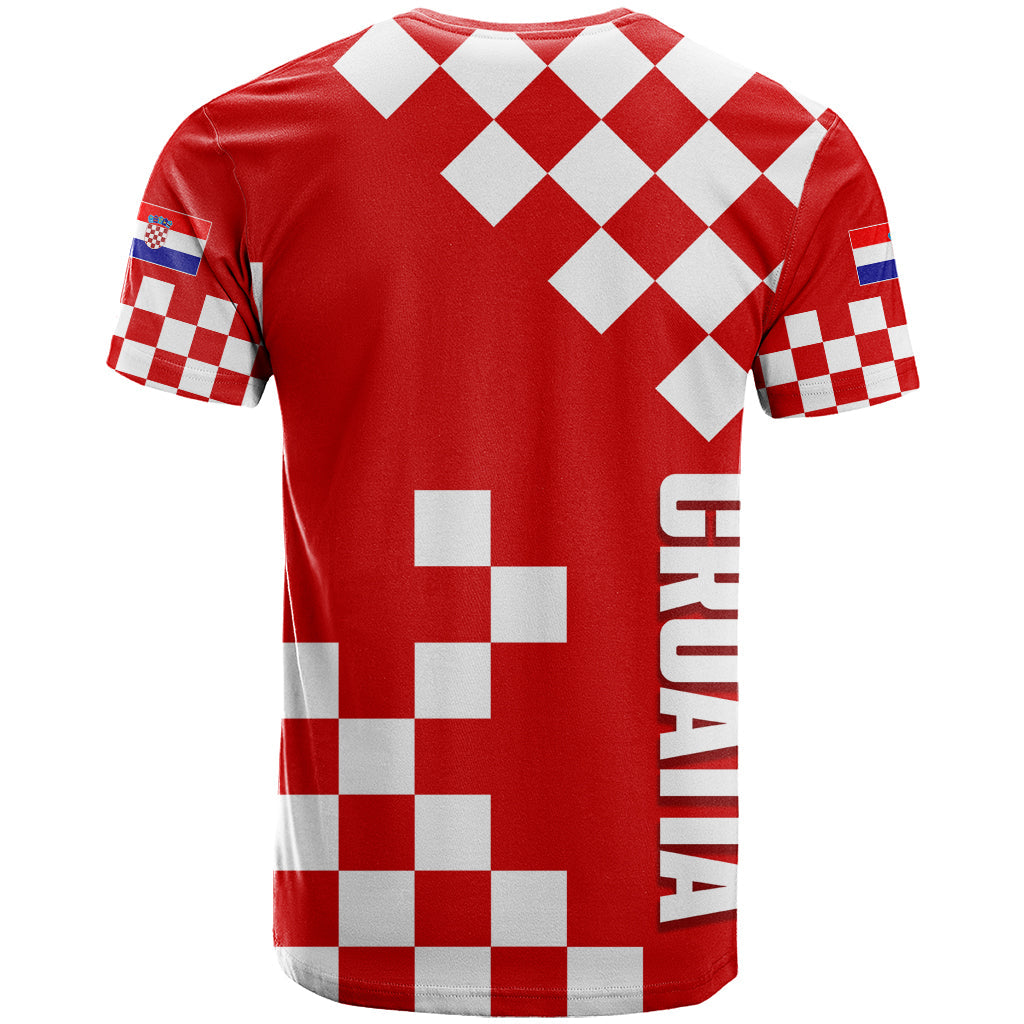 Croatia National Day T Shirt Checkerboard Hrvatska Simple Style 02