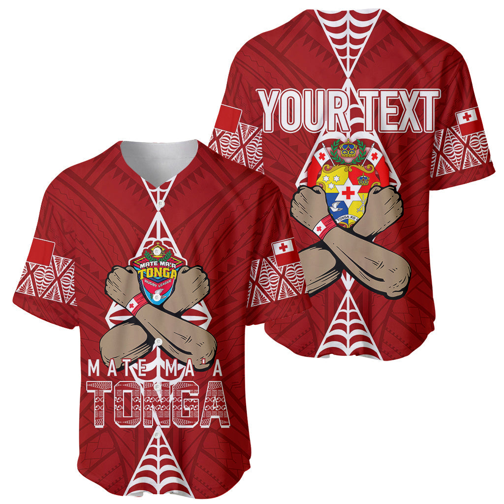Personalised Tonga Rugby Baseball Jersey Mate Ma'a Tonga Independence Day