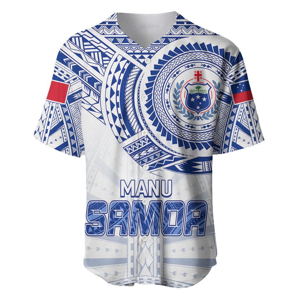 Personalised Samoa Rugby Baseball Jersey Manu Samoa Gradient White