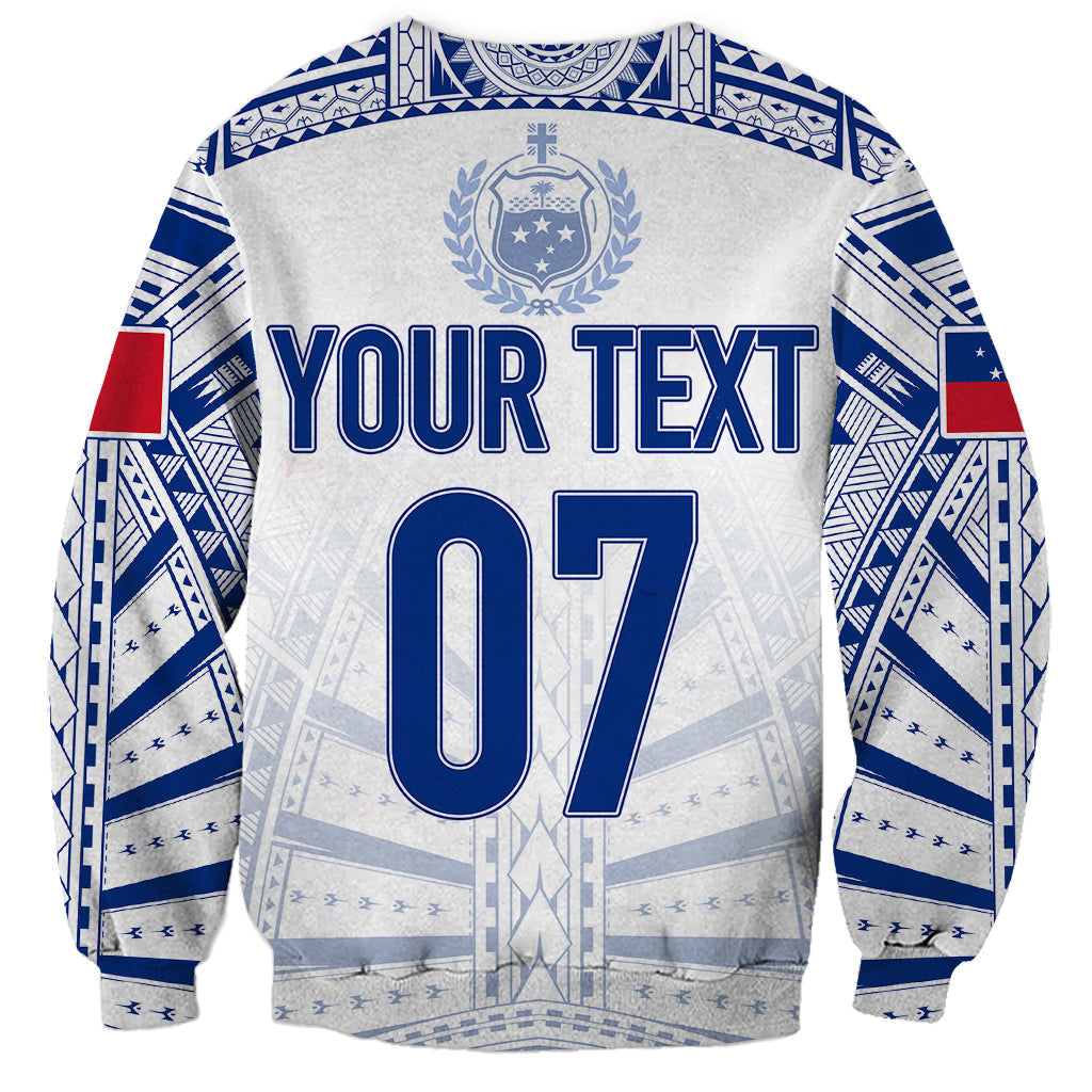 Personalised Samoa Rugby Sweatshirt Manu Samoa Gradient White