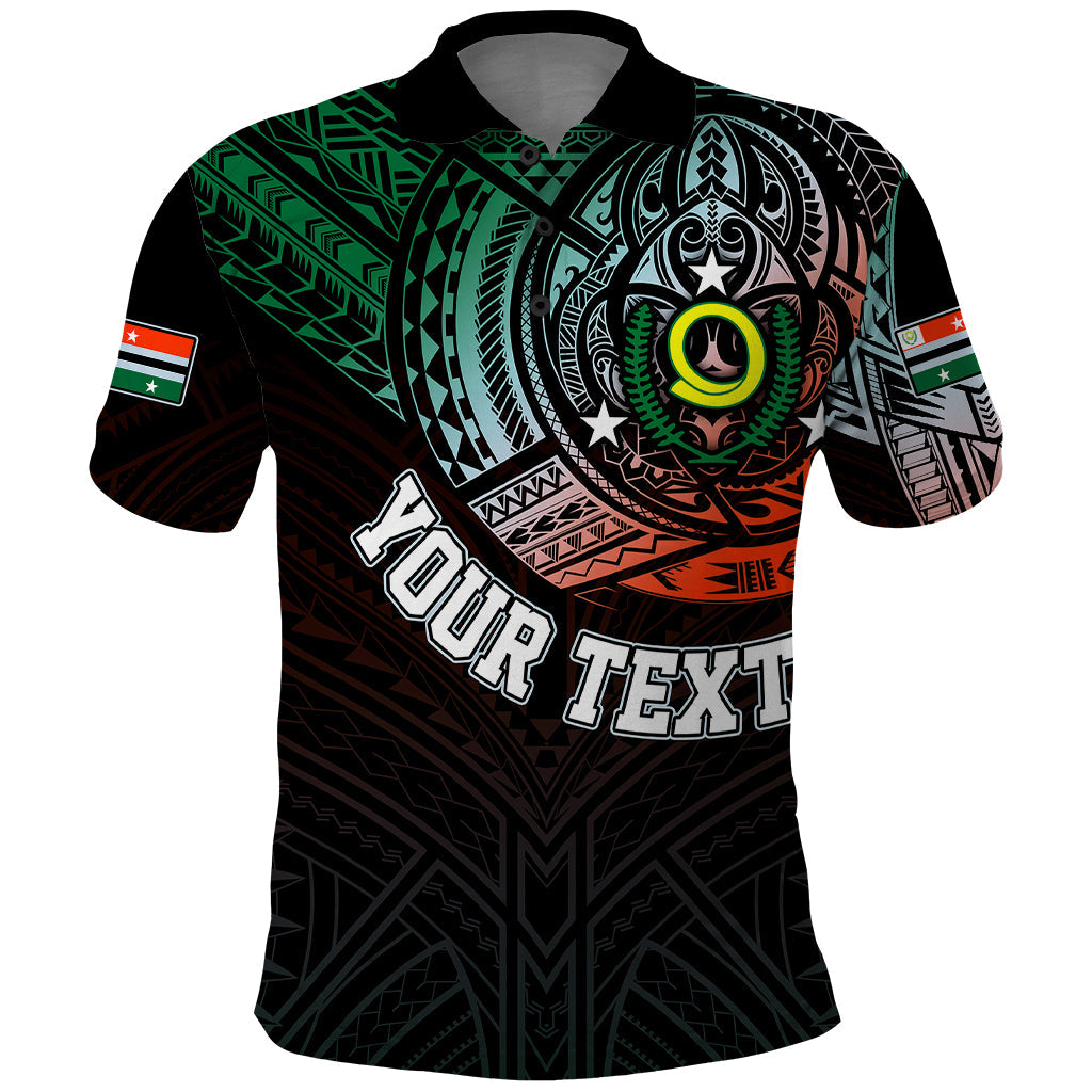 Personalised Vanuatu Polo Shirt Turtle Chest Tattoo Flag Color - Penama