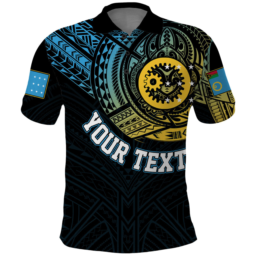 Personalised Vanuatu Polo Shirt Turtle Chest Tattoo Flag Color - Sanma