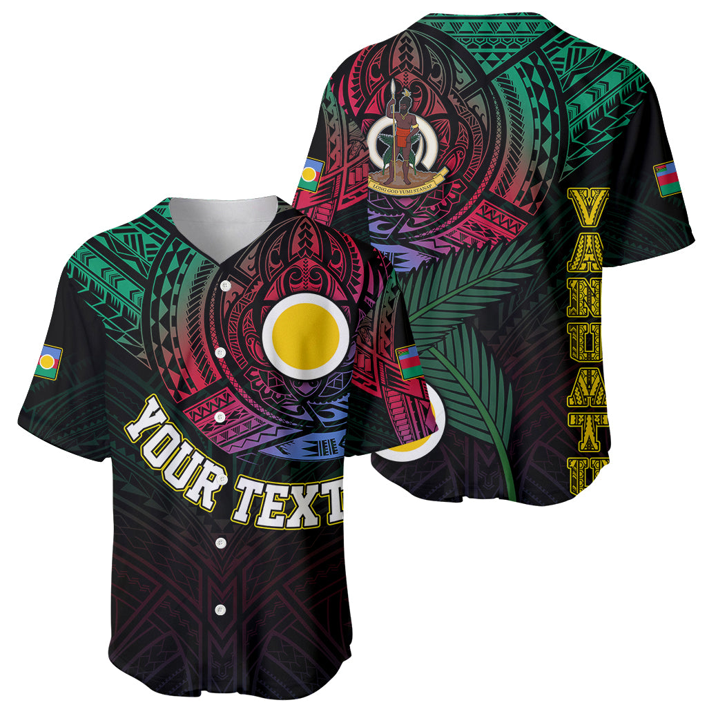 Personalised Vanuatu Baseball Jersey Turtle Chest Tattoo Flag Color Shefa
