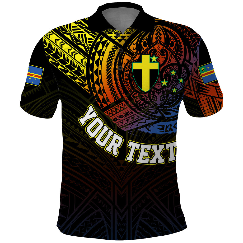 Personalised Vanuatu Polo Shirt Turtle Chest Tattoo Flag Color - Tafea