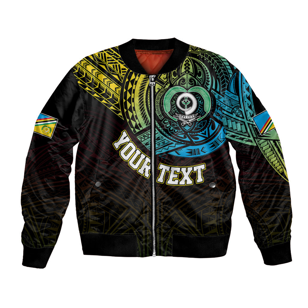 Personalised Vanuatu Bomber Jacket Turtle Chest Tattoo Flag Color Torba