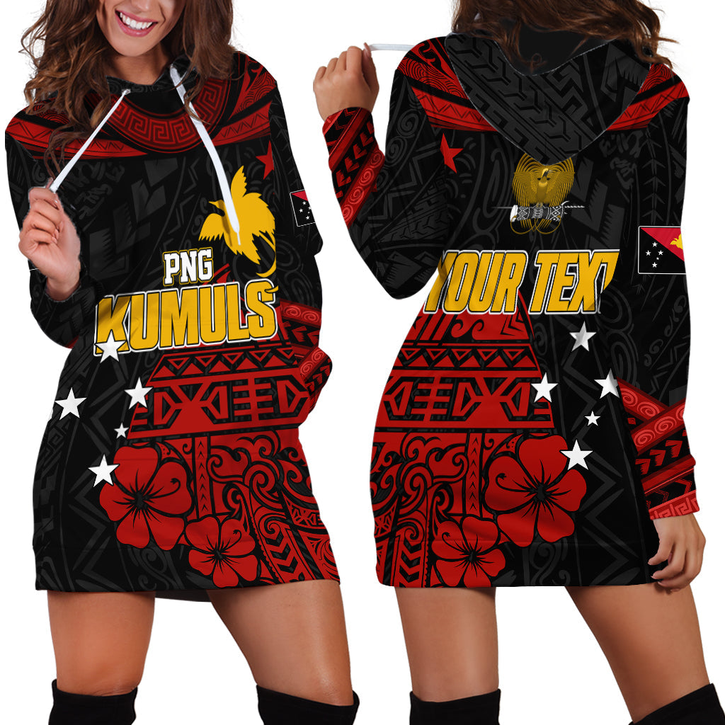 Personalised PNG Kumuls Rugby Hoodie Dress Motuan Mix Patterns