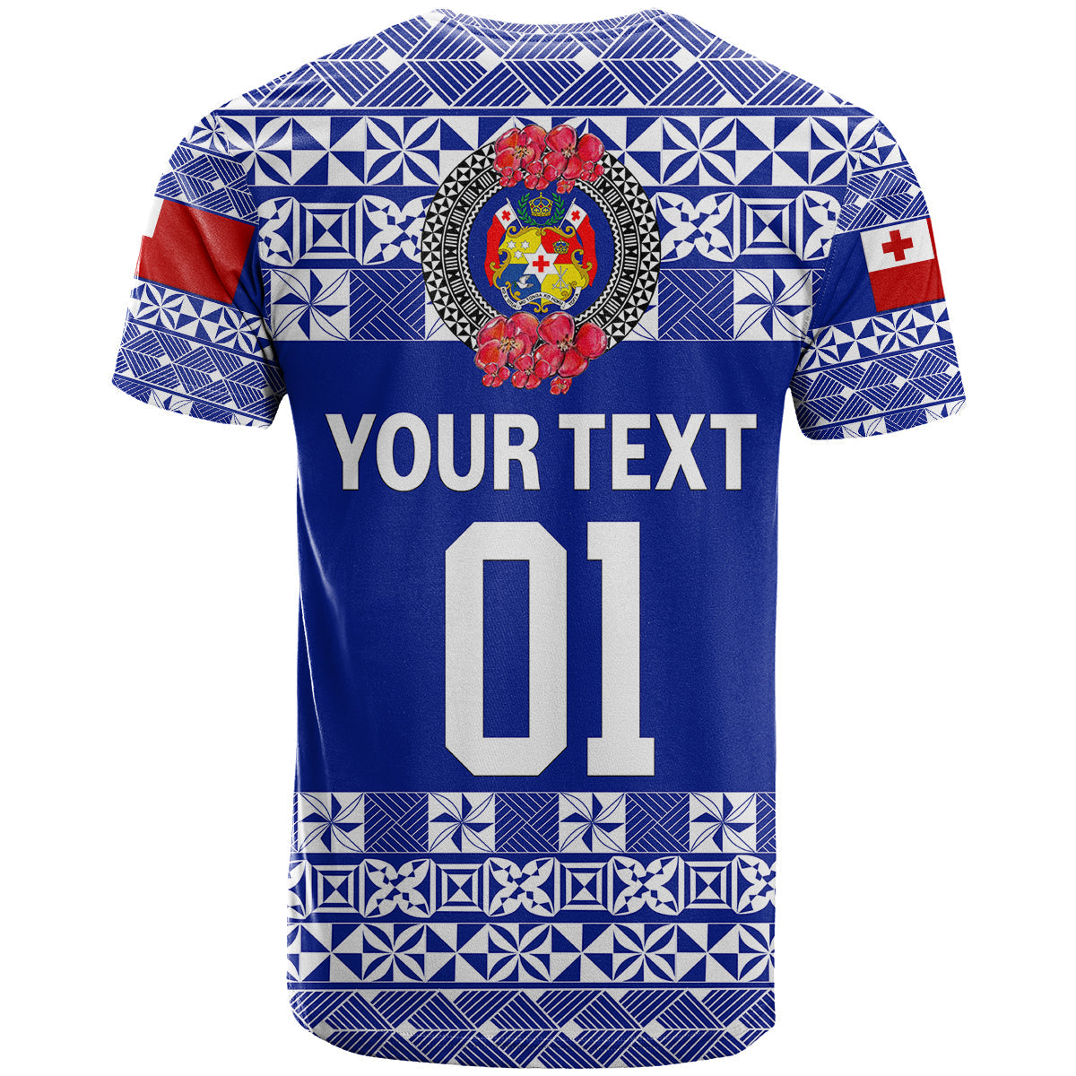 Custom Personalised Tonga Emancipation Day T Shirt Independence Day - Simple Ngatu Heilala Flower - Blue