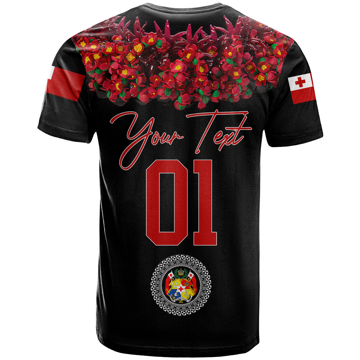 Tonga Emancipation Day T Shirt Independence Day - Unique Kahoa Heilala Flower - Black