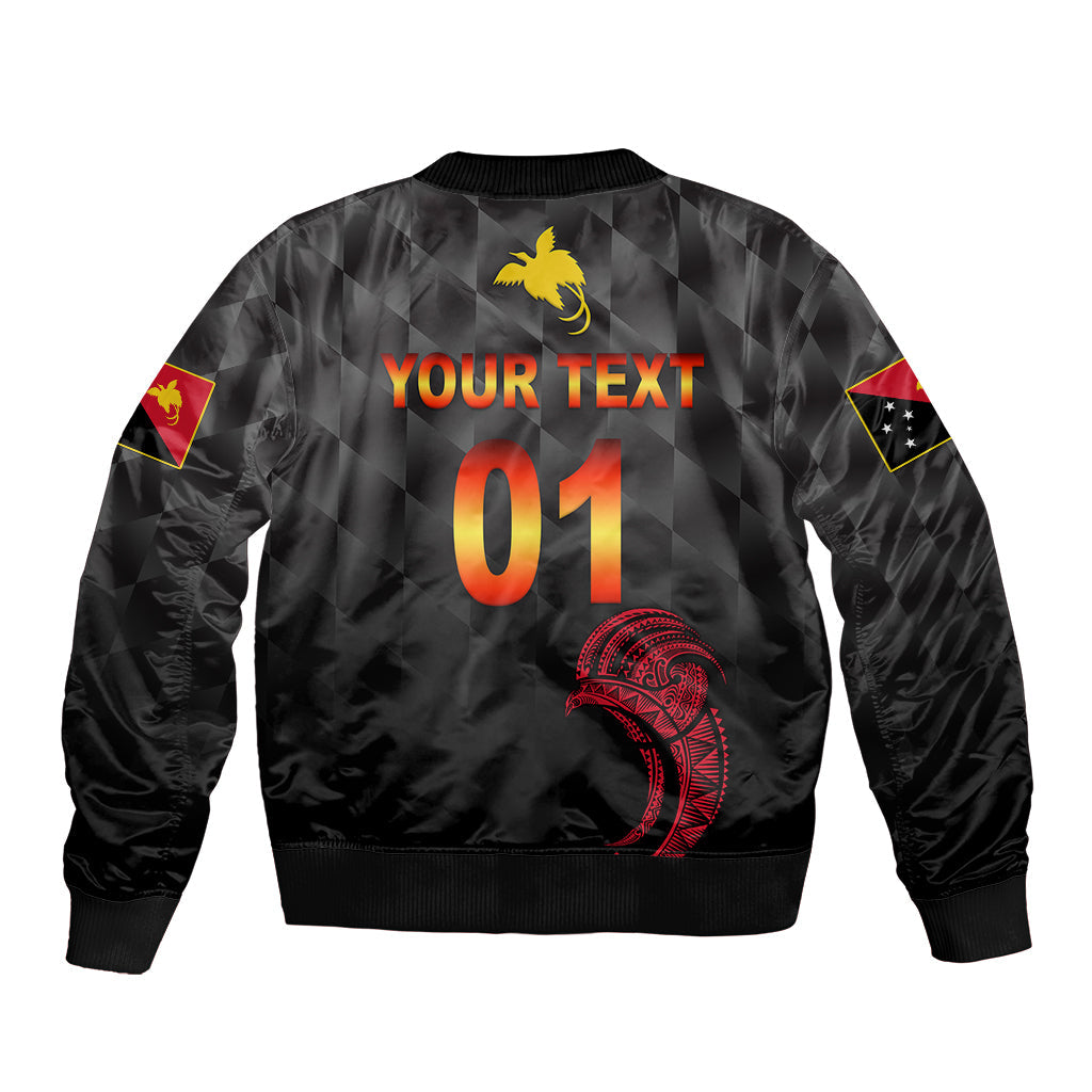 (Custom Personalised) Papua New Guinea Barramundis Cricket Bomber Jacket Birds Of Paradise Paradisaea Raggiana Original Black