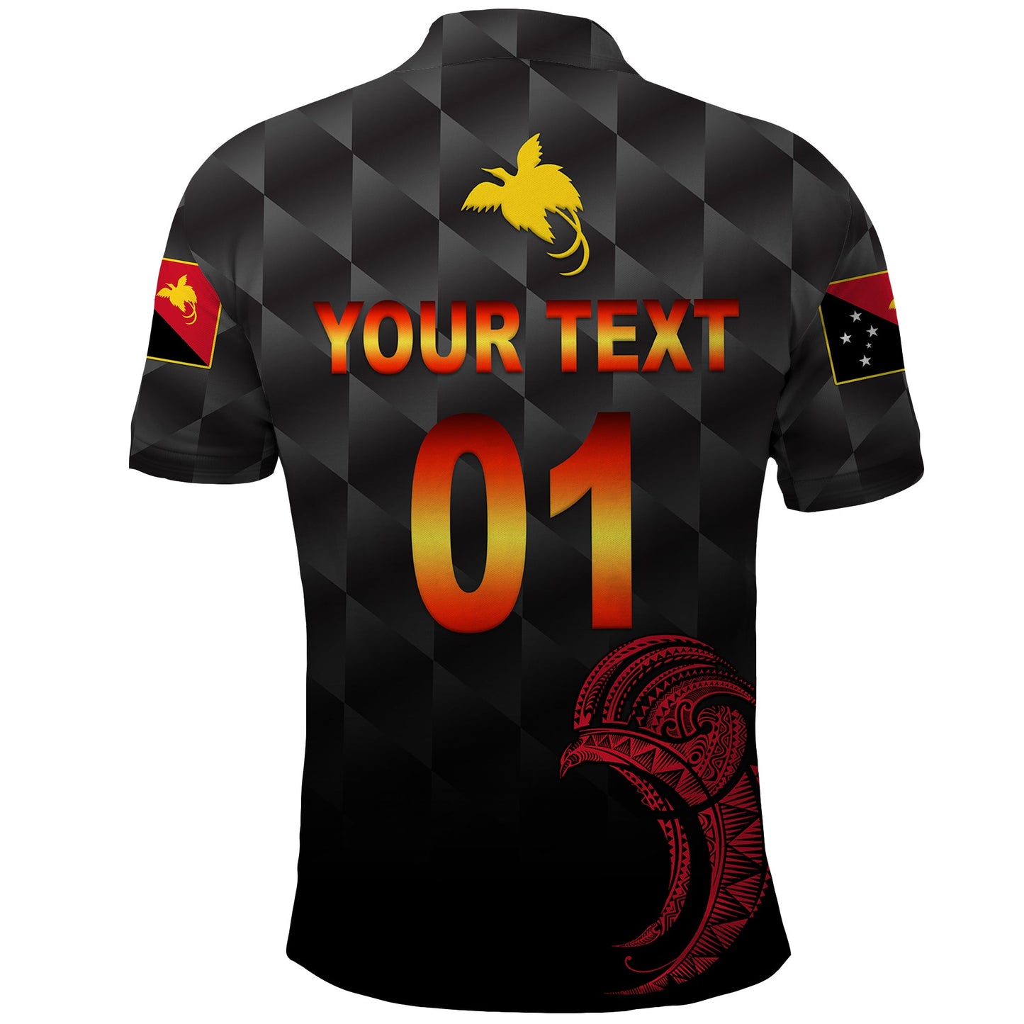 Custom Personalised Papua New Guinea Barramundis Cricket Polo Shirt Birds Of Paradise Paradisaea Raggiana Original - Black