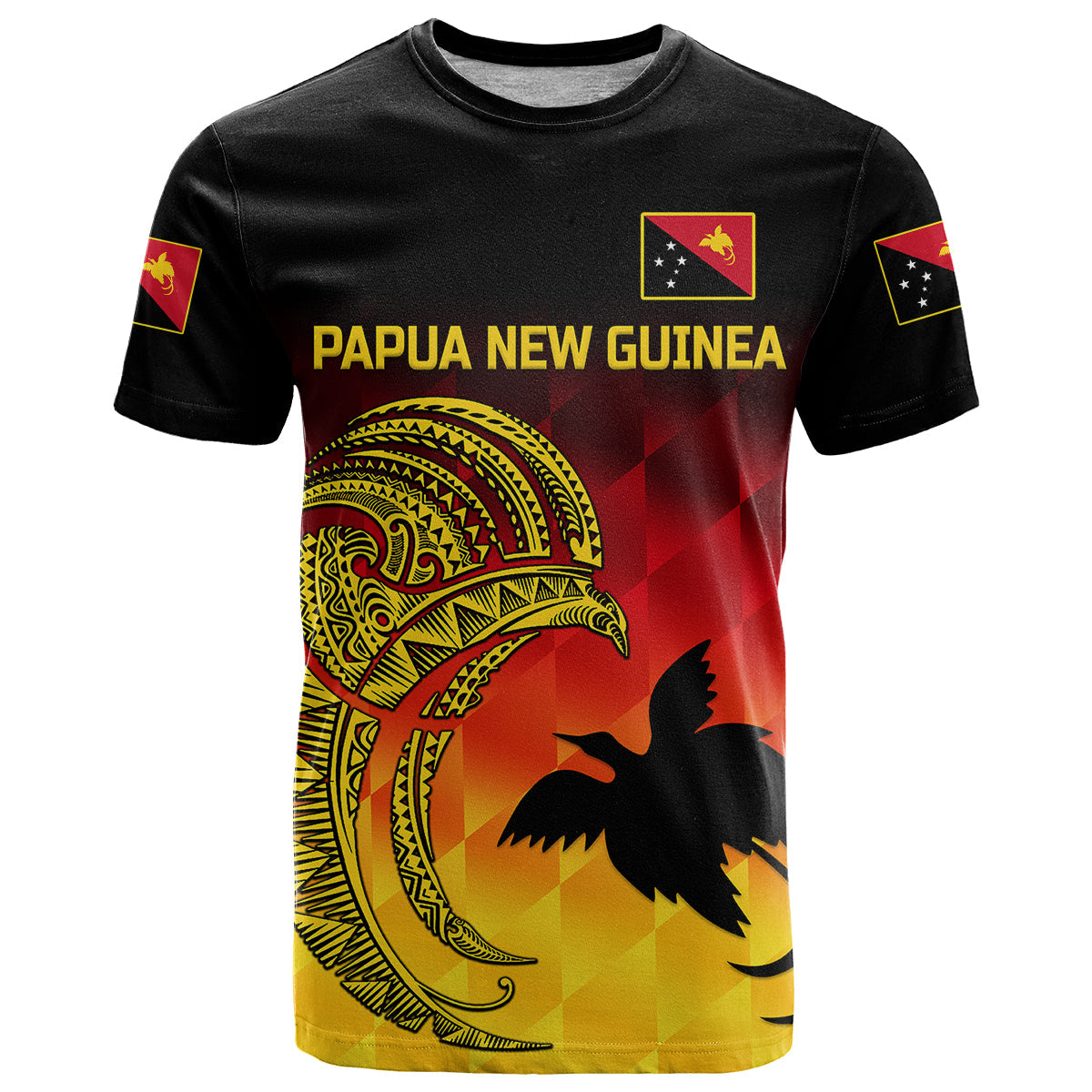 Papua New Guinea Barramundis Cricket T Shirt Birds Of Paradise Paradisaea Raggiana Original - Gradient Flag Vibes Shirt