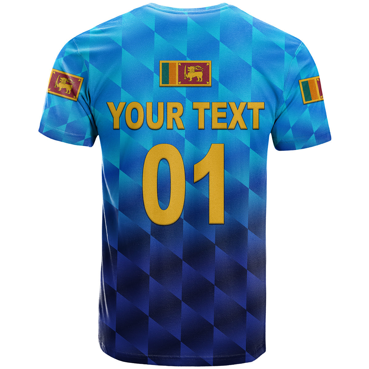 Custom Sri Lanka Cricket T Shirt The Lions Unique Gradient Blue