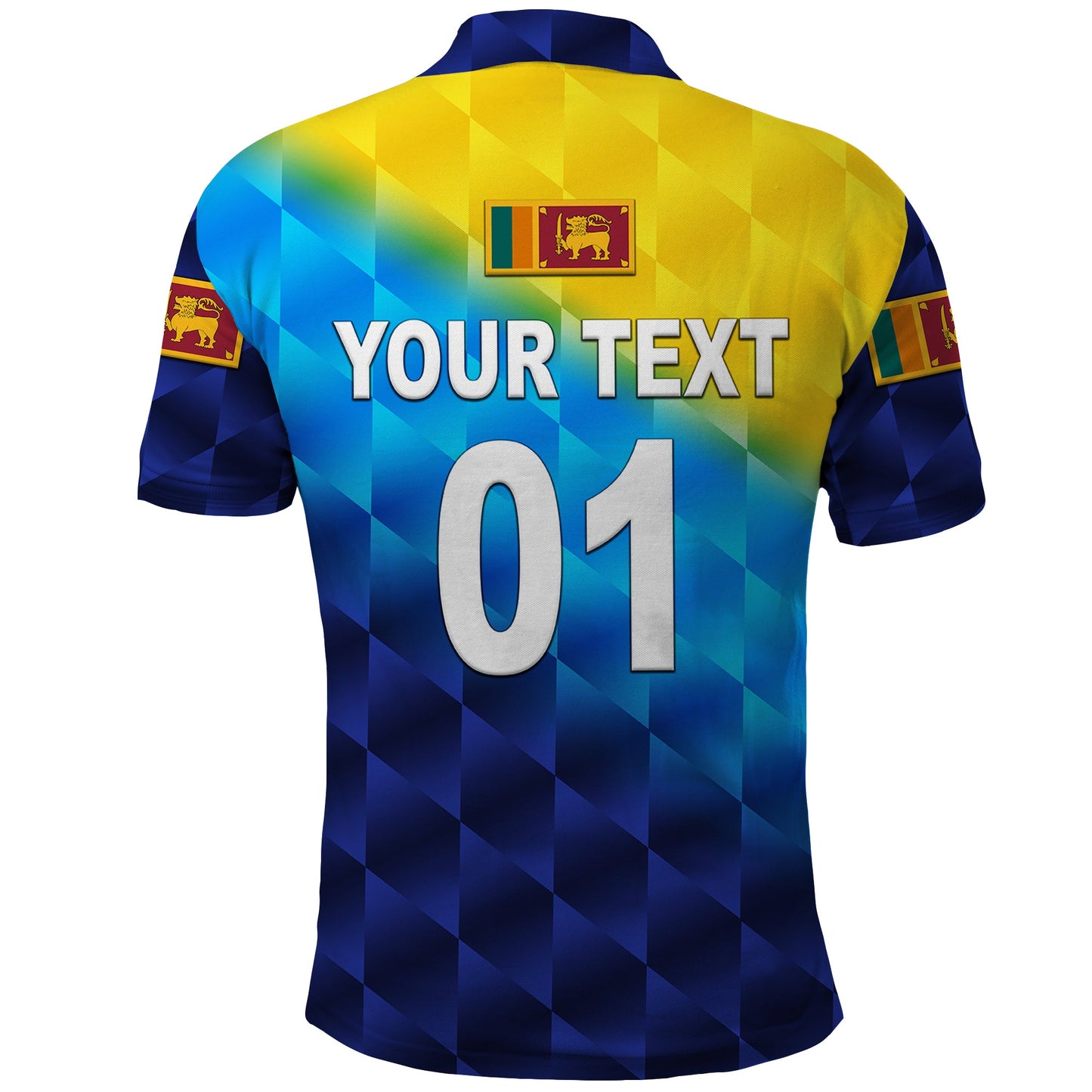 Custom Sri Lanka Cricket Polo Shirt The Lions Special Gradient Blue