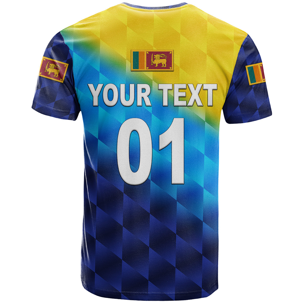 Custom Sri Lanka Cricket T Shirt The Lions Special Gradient Blue