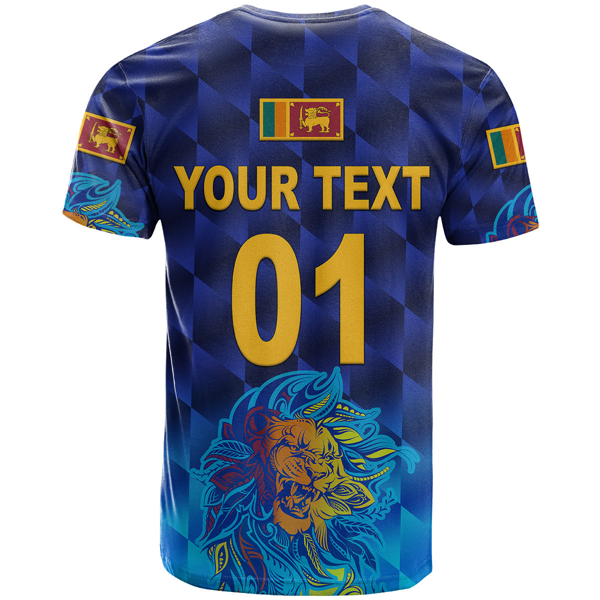Custom Sri Lanka Cricket T Shirt The Lions Pride Version Blue