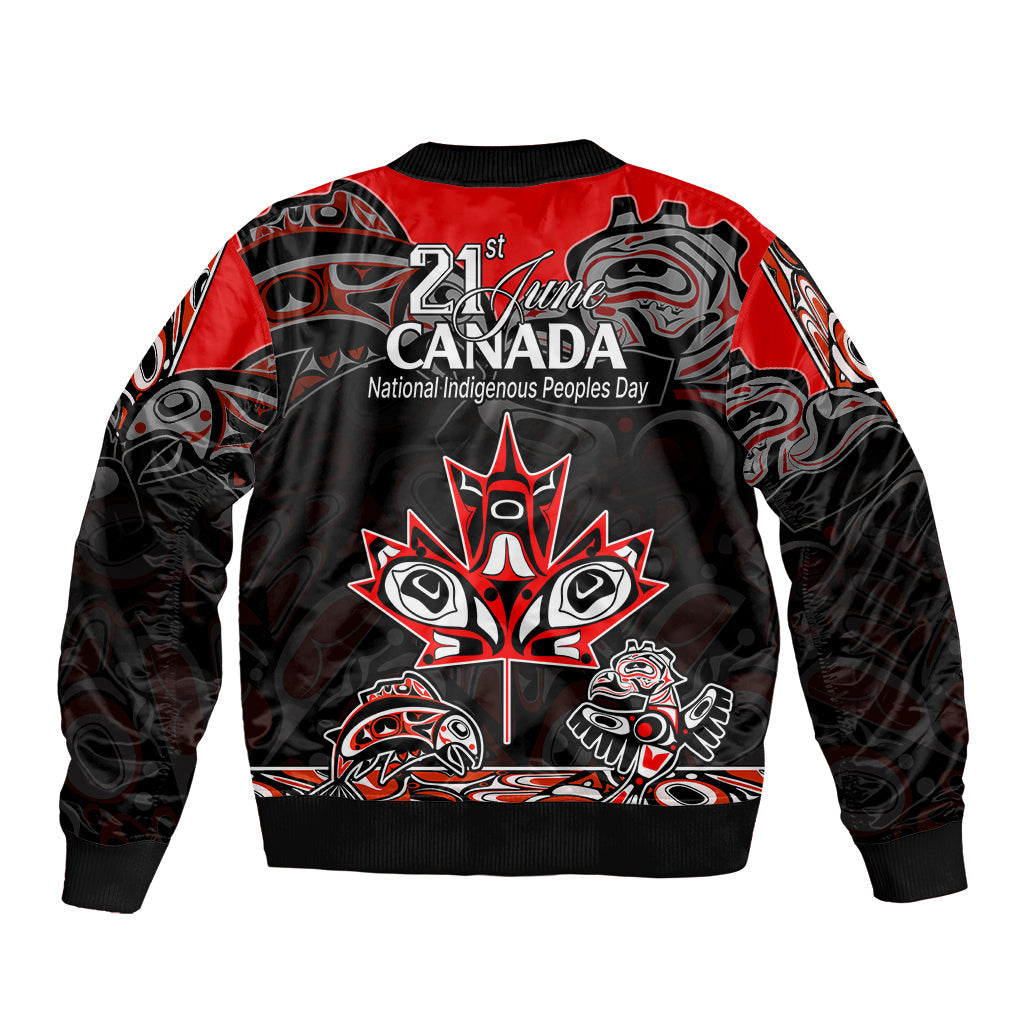 Canada National Aboriginal Day Bomber Jacket Indigenous Art Stylization