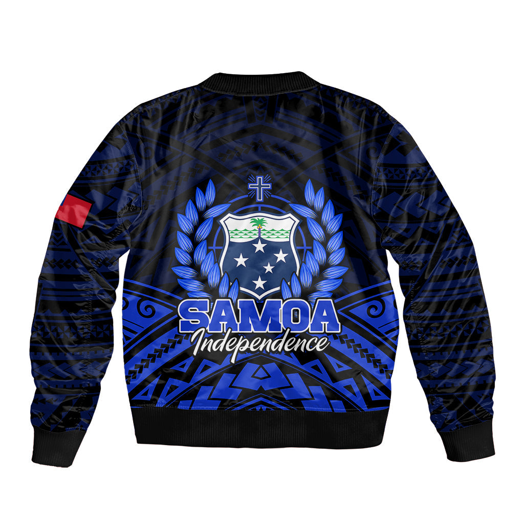 Samoa Independence Day Bomber Jacket Ulafa Polynesian Unique Blue No2
