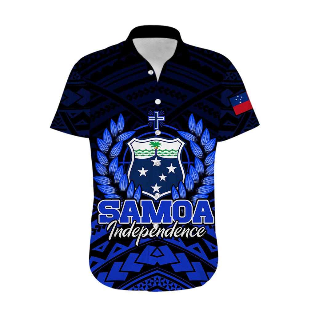 Samoa Independence Day Hawaiian Shirt Ulafa Polynesian Unique Blue No2