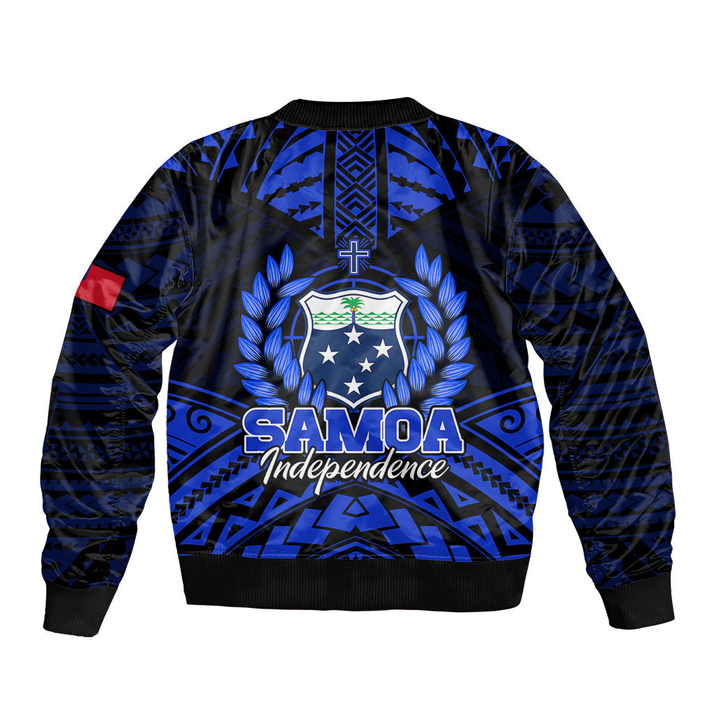 Samoa Independence Day Bomber Jacket Ulafa Polynesian Unique Blue No3