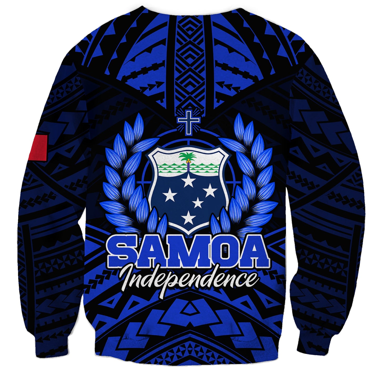 Samoa Independence Day Sweatshirt Ulafa Polynesian Unique Blue No3