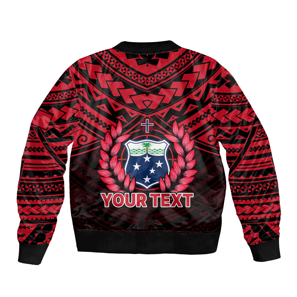 (Custom Personalised) Samoa Independence Day Bomber Jacket Ulafa Polynesian Unique Red No1