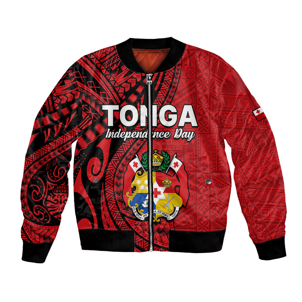 Tonga Independence Anniversary Bomber Jacket Tongan Tribal Pattern Unique Version