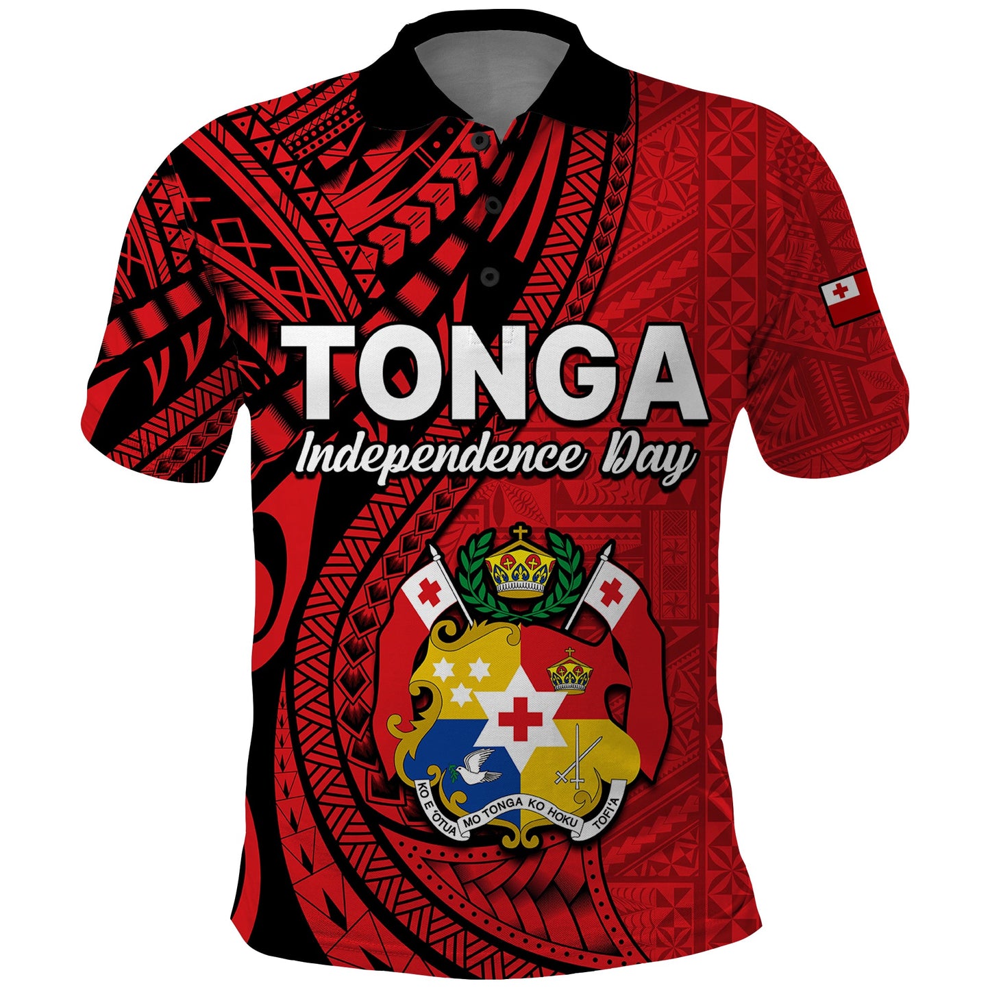 Tonga Independence Anniversary Polo Shirt Tongan Tribal Pattern Unique Version
