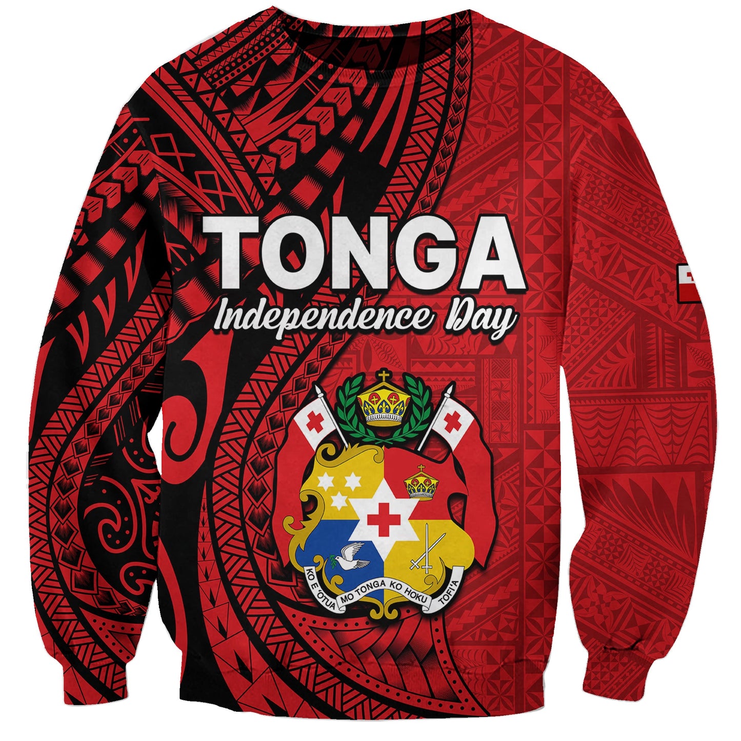 Tonga Independence Anniversary Sweatshirt Tongan Tribal Pattern Unique Version
