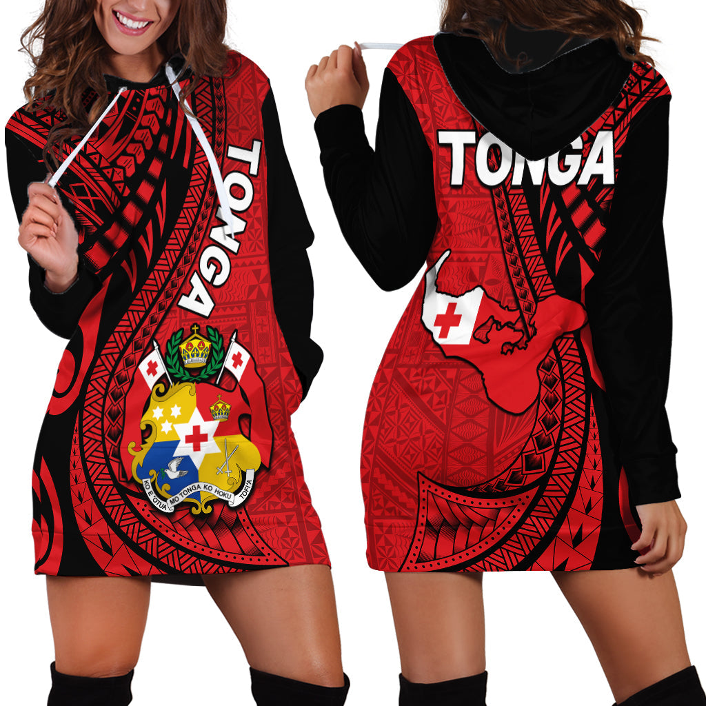 Polynesian Tonga Hoodie Dress Tribal Pattern Unique Version