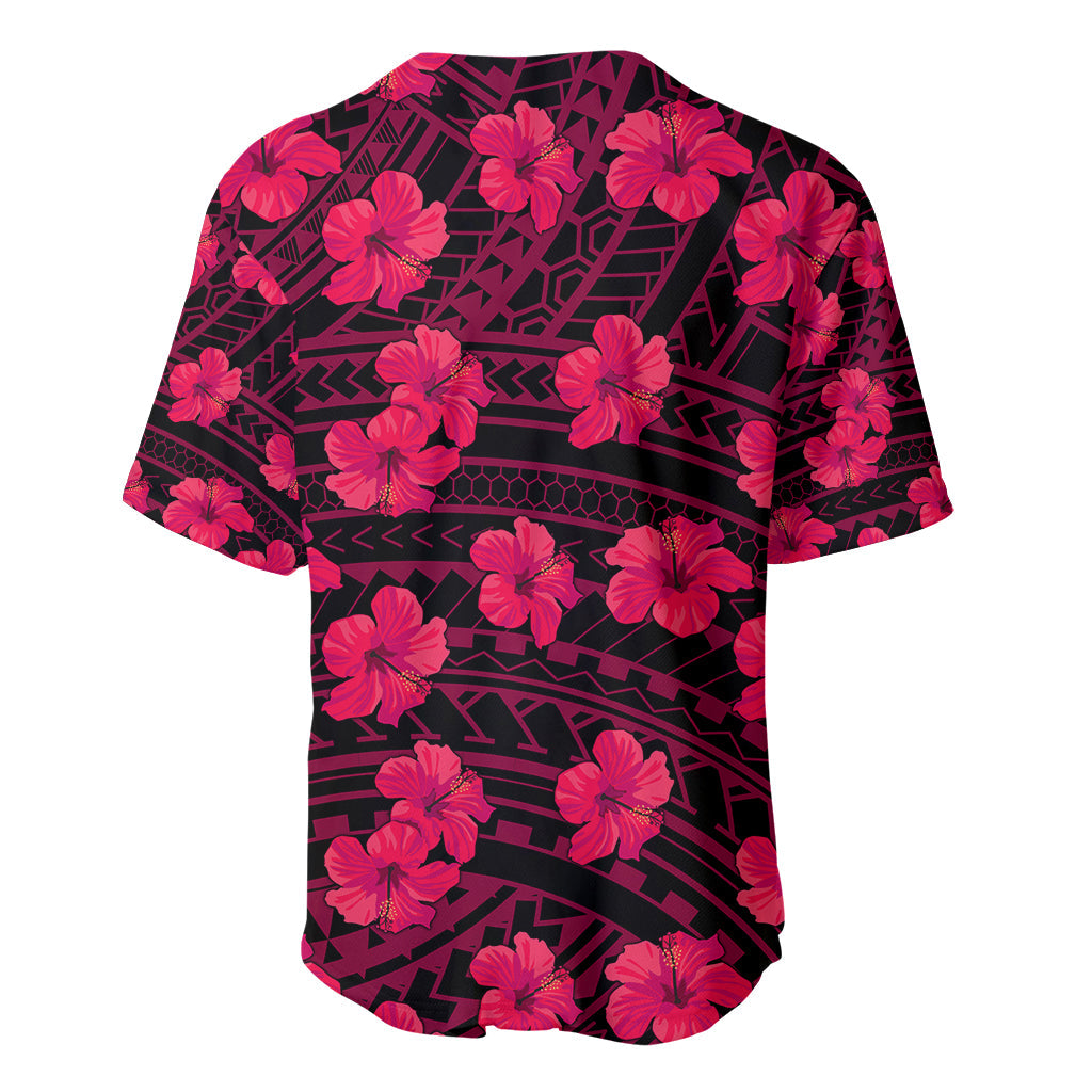 Polynesian Hawaii Style With Hibiscus Baseball Jersey Pink