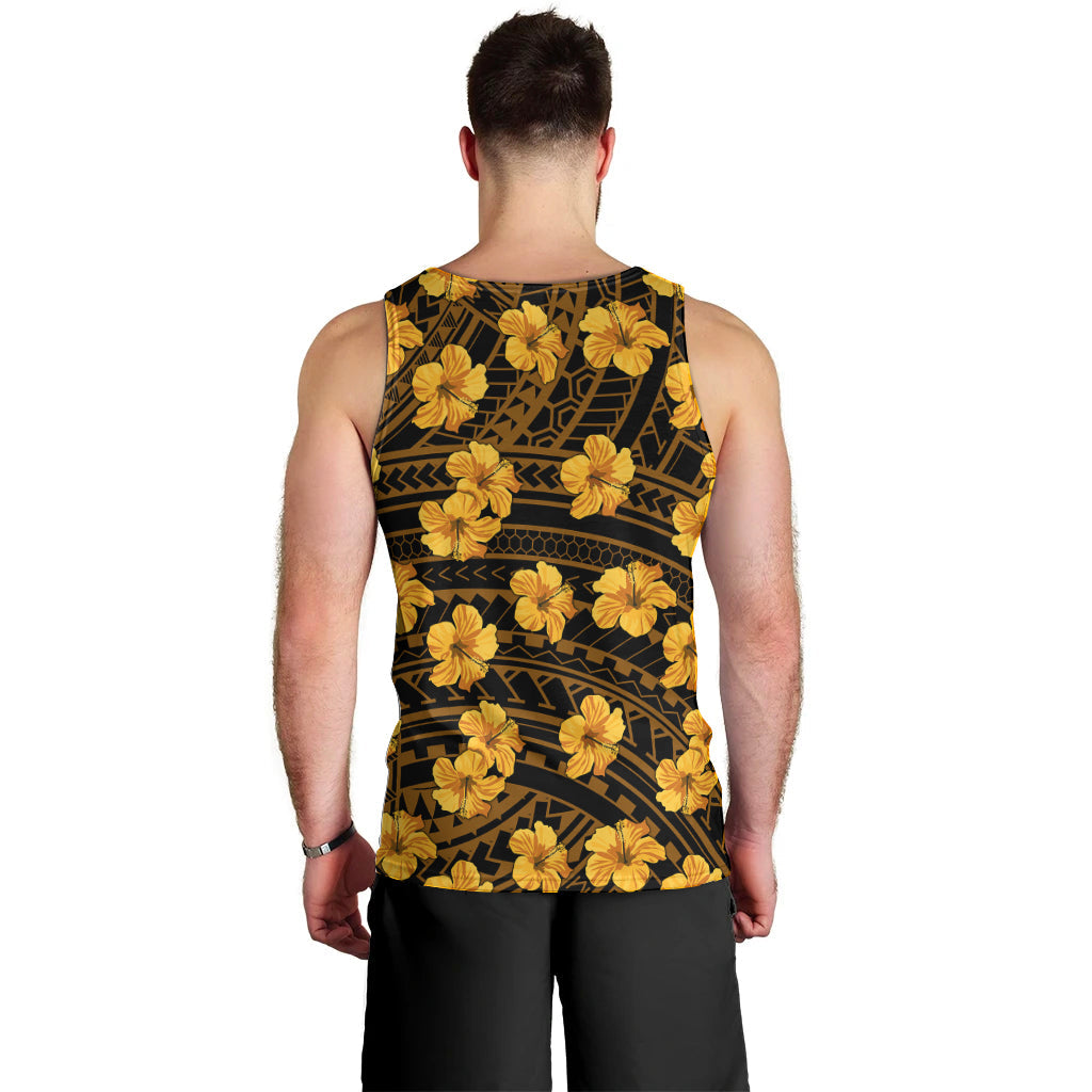 Polynesian Pride Hawaii Style With Hibiscus Men Tank Top Yellow