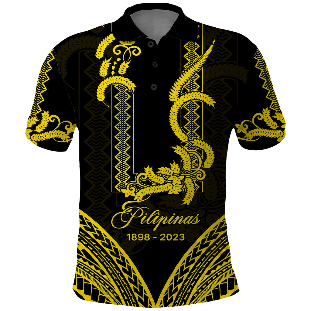 Personalised Philippines Independence Day Polo Shirt Pechera With Side Barong Patterns