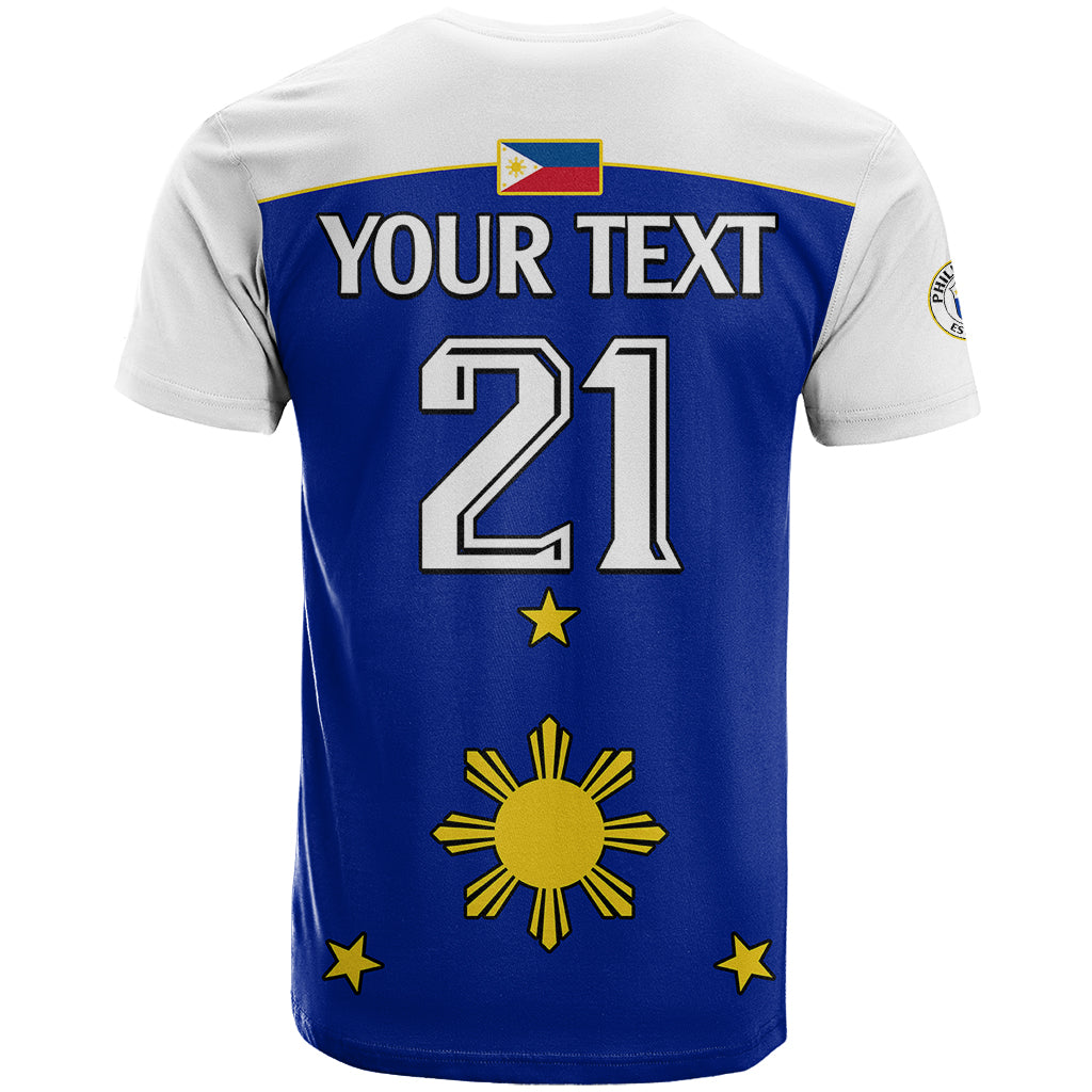Custom Text And Number Philippines Concept Home Football T Shirt Pilipinas Flag White Style 2023