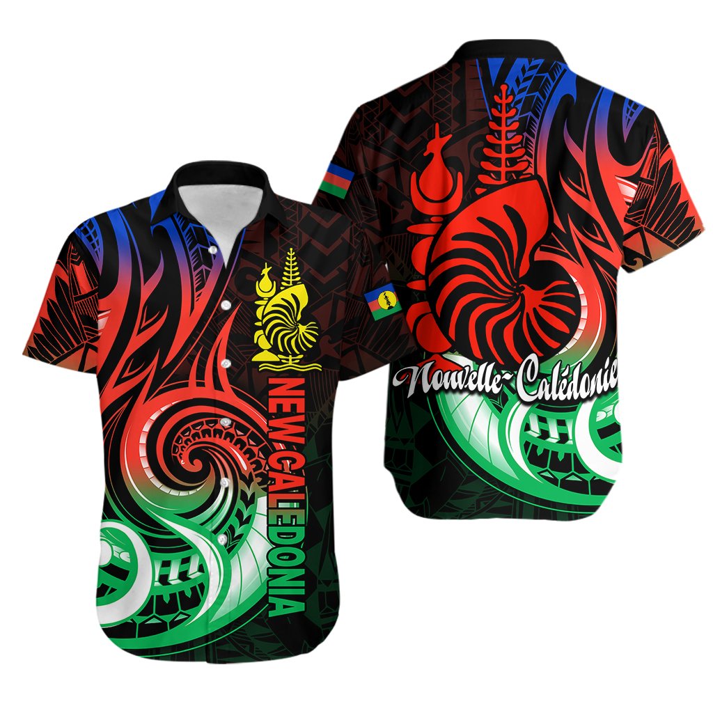 New Caledonia Hawaiian Shirt Emblem Nautilus Shell