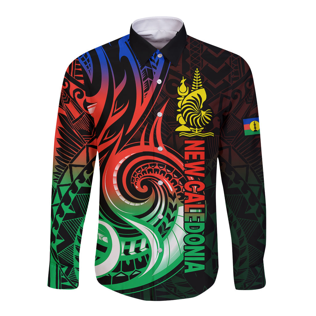 New Caledonia Long Sleeve Button Shirt Emblem Nautilus Shell